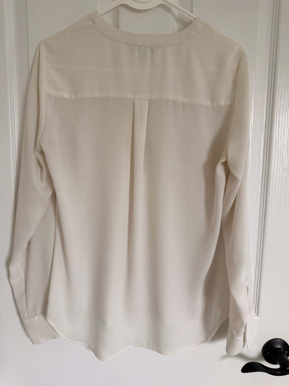 Express Women's Size S White Zip Front Long Sleeve Blouse - Picture 5 of 6